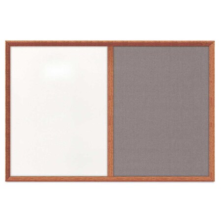 United Visual Products Enclosed Corkboard, 1 Door, 60"x36", 4" Fra, UV3424-WHITE-BUFF UV3424-WHITE-BUFF